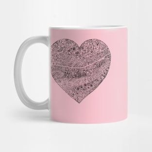 Doodles in Love shape - Hand art Mug